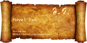 Havel Ivó névjegykártya